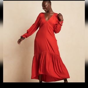 Banana republic red flowy dress